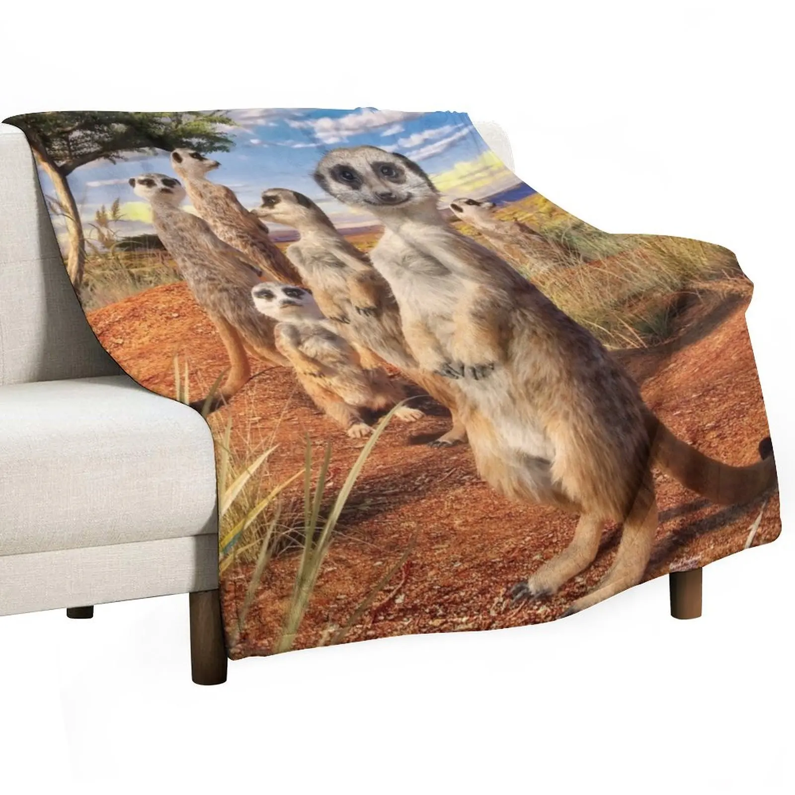 Meerkats Throw Blanket sofa bed Blankets Sofas Of Decoration Plaid on the sofa Luxury Throw Decoratives Thins Blankets