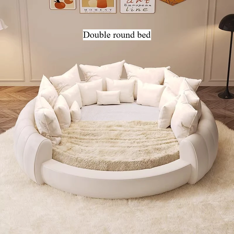 

Minimalist Fancy Bed White No Matress Girls Upholstery Bed Nightstands Bedroom Cama De Lujo Para Dormitorio Home Accessories