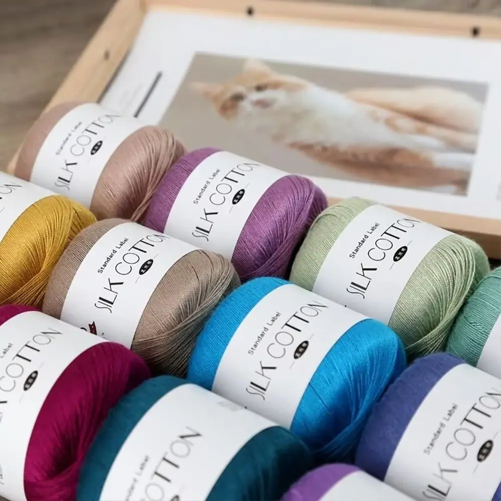 Crochet Knitting Soft Silk Lace Cotton DIY Crochet Yarn Knitting Thread Cross Stitch