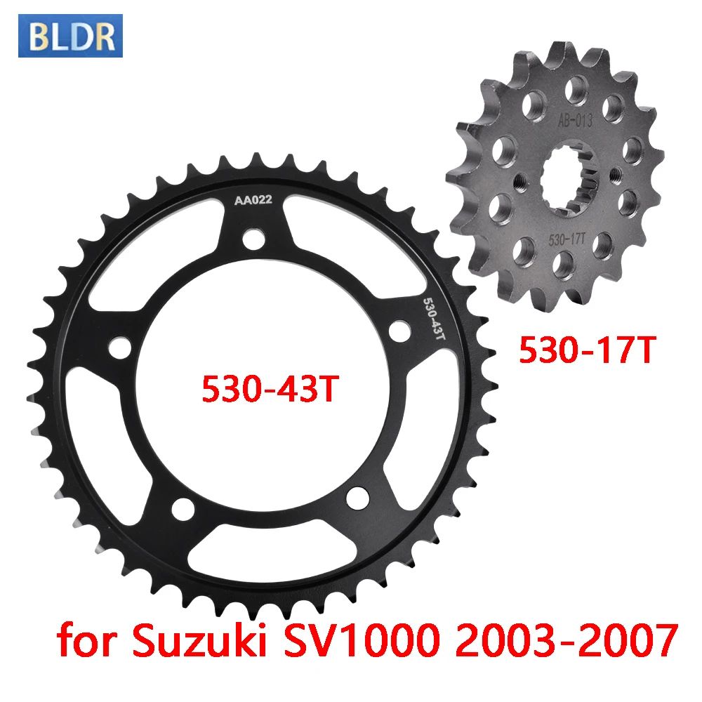 

530-17T 530 43T Motor Bike Front Sprocket Gear Wheel for Suzuki SV1000 SV 1000 2003-2007