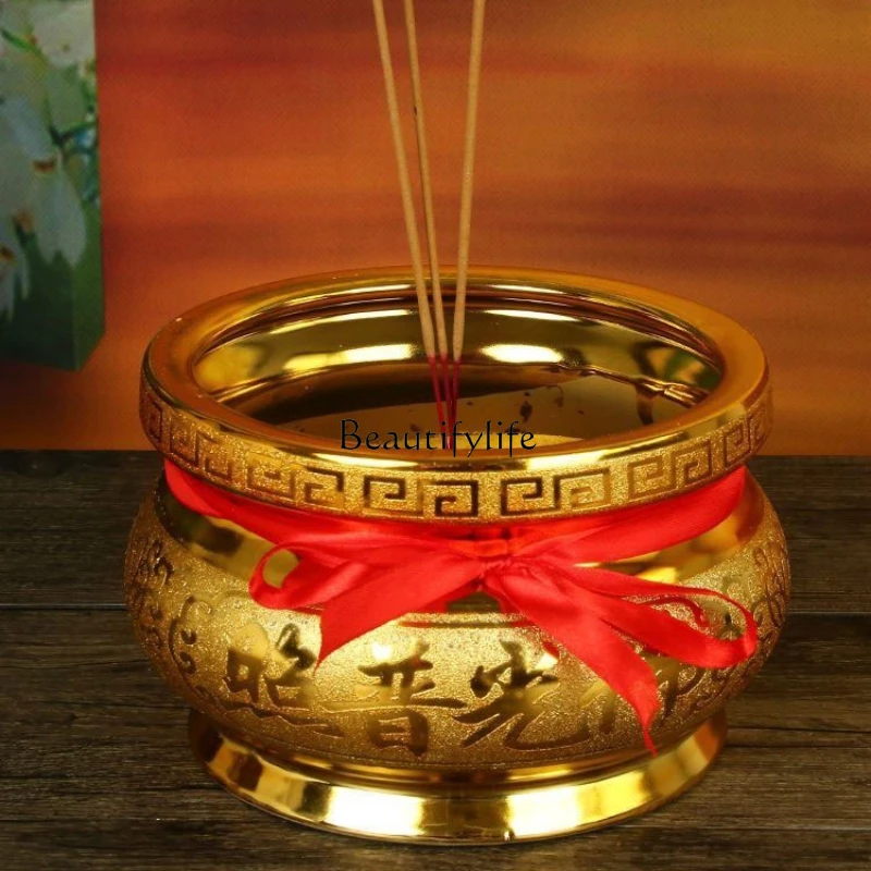 

Living Buddha Worship Incense Burner Ceramic Fortune God of Wealth Treasure Small Incense Burner