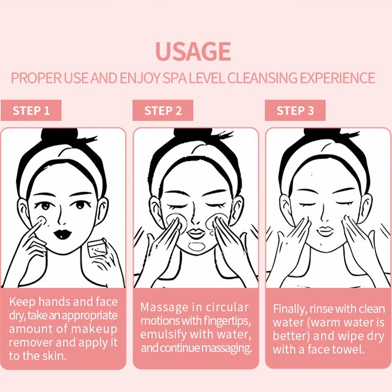 Balsam oczyszczający 3 w 1: Łatwo usuwa makijaż z oczu, ust i twarzy w jednym kroku, delikatne oczyszczanie