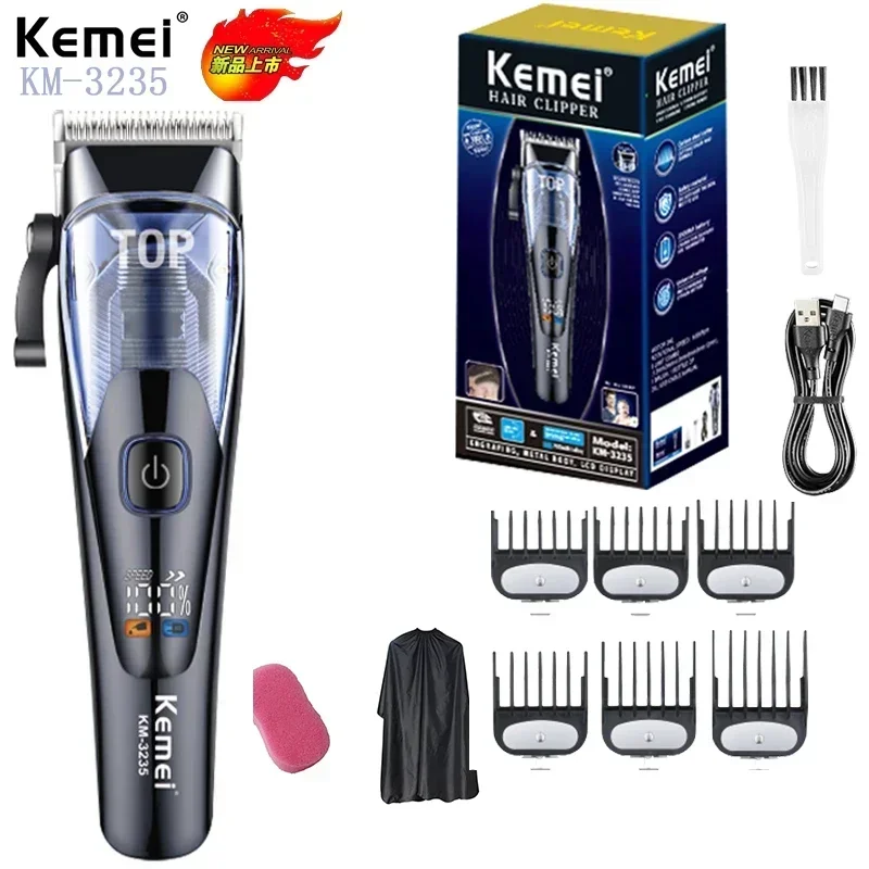 

Kemei KM-3235 Factory Price New Professional Electric Hair Trimmer Adjustable Cutter Head Hair Cutting Machine for Men Machine