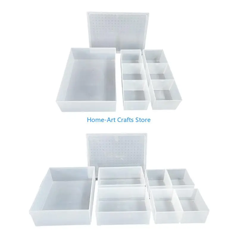 Y3NA Transparent Modular Plastic Storage Box Rectangle Plastic Clear Storage Container For Home Office Bathroom Organization
