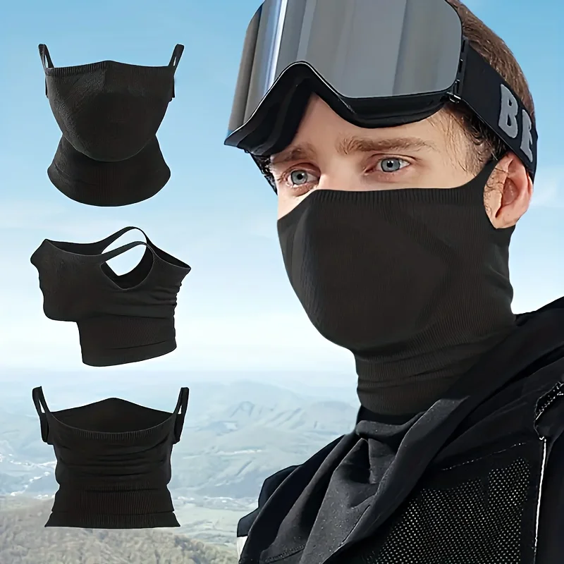 Ear-hanging cycling face mask, windproof cycling face mask head cover, breathable and warm neck protection mask