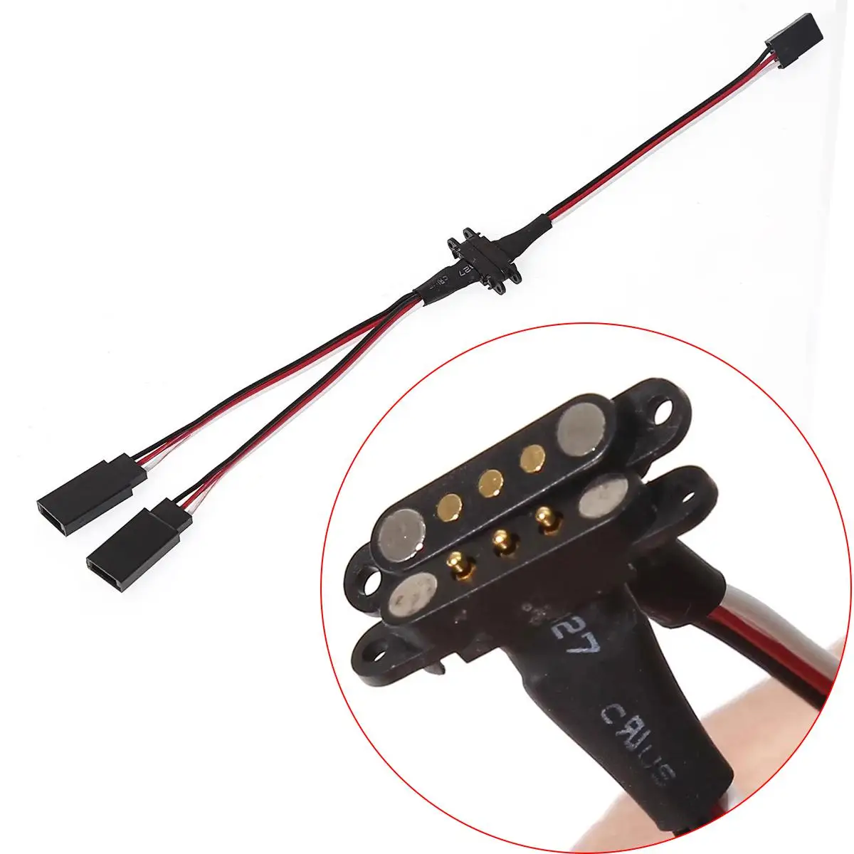 Magnetic Snap-on Jr Extension Cable 1-to-2 Y Cable Magnetic Extension Cord Quick Disassembly And Assembly With Magnetic Cable