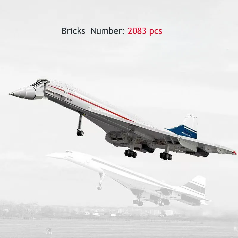 2025 جديد 2083 قطعة كونكورد ايرباص اللبنات التقنية 105 سنتيمتر طائرة الطوب نموذج لغز لعبة عيد الميلاد هدية للكبار ديكور المنزل