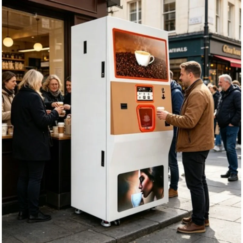 Card Payment Coffee Vending Machine Large Multi Hopper Powder Tank Fault Auto Alarm Factory Canteen Vending Coffee Machine
