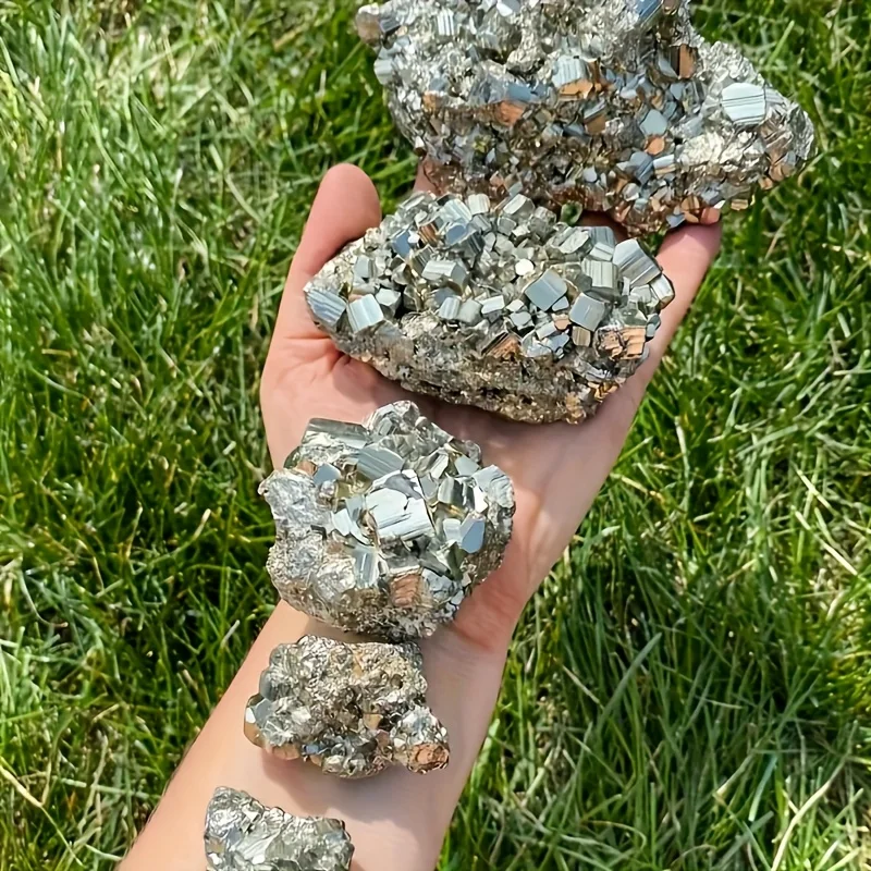 AAAA+ grade natural pyrite mineral sample - irregular chalcopyrite, unique holiday gift for home and garden use.