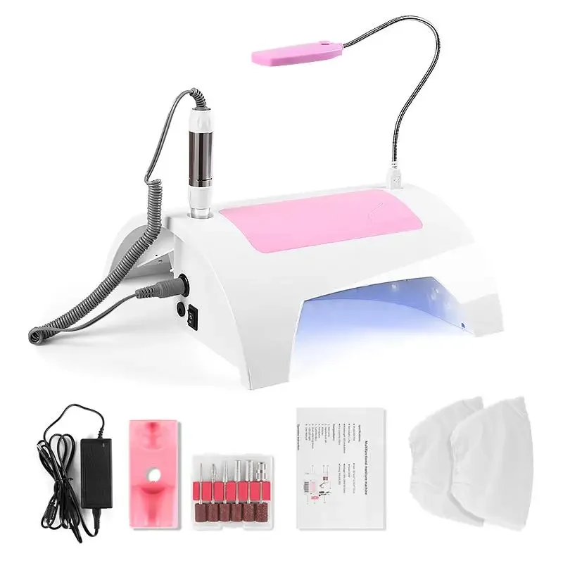 Uv Led Nail Lamp Nail Dryer Multi-use Manicure Machine Electric Nail Drill 5 In 1 Nail Polisher Nail Dryer Vacuum Cleaner