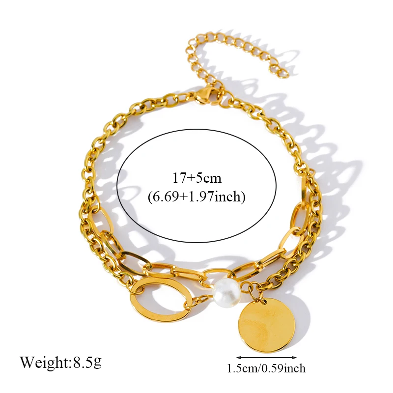 EILIECK 316L Edelstahl Goldfarbenes Porträt-Münz-Charm-Armband Trendiges Handgelenk-Schmuckstück für Frauen und Mädchen als Urlaubsgeschenk – Detail 8