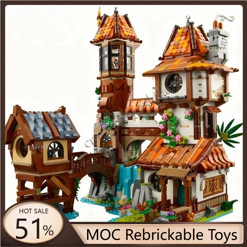 

Новые Riverside Scholars City, хит продаж, MOC, креативные рождественские головоломки Streetview, архитектура, сделай сам, сборка на день рождения, игрушки, подарок