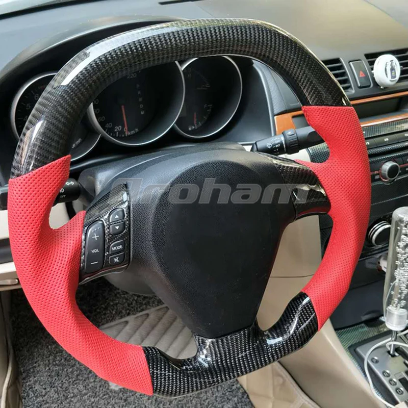 Carbon Fiber Steering Wheel Customized For Mazda 3 For Mazda 5 For Mazda 6 Rx8 2003 2004 2005 2006 2007 2008 2009 2010