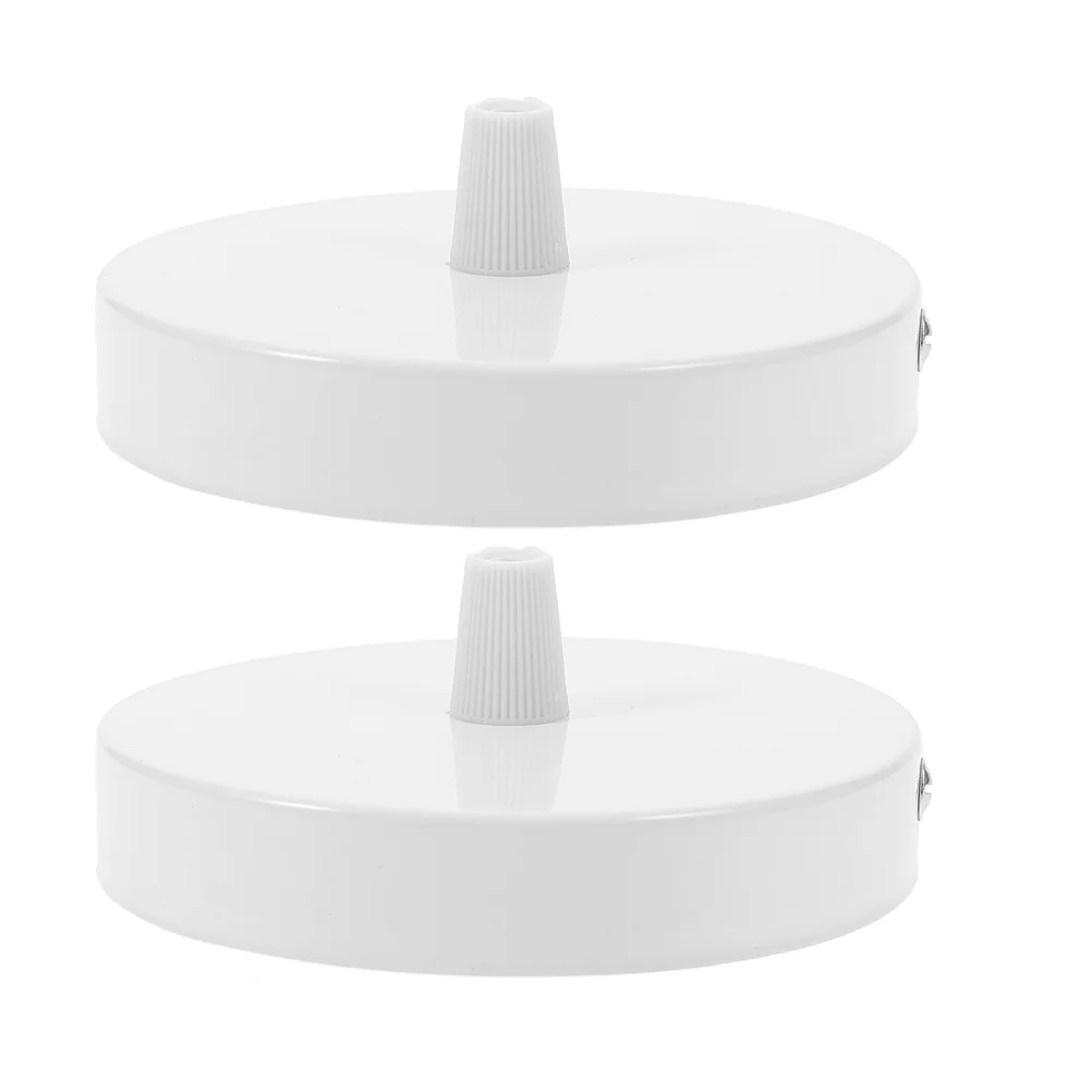 

2Pcs Pendant Light Ceiling Plate Metal Electroplated Spray Paint Straight Edge Canopy for Light Fixtures Ceiling Lamp Shade