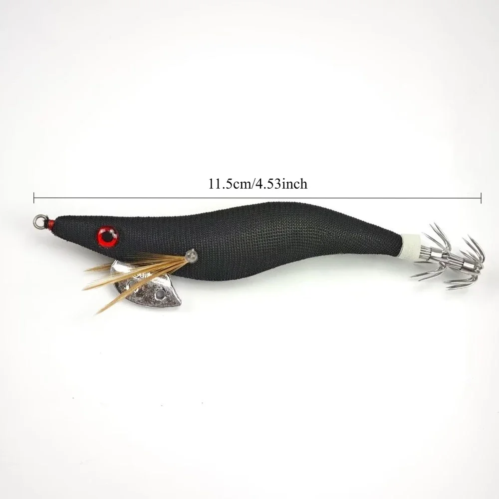 4 Stück/Set 11,5 cm Garnelenköder Meeresfischerei Garnelen-Lockköder Tintenfisch-Jig-Haken Salzwasser-Oktopus-Köder Tintenfisch-Angelzubehör – Detail 1