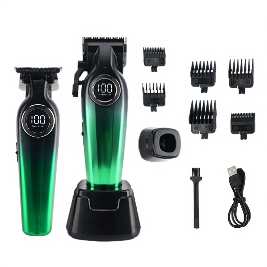 

Professional Hair Clippers Men Cordless Rechargeable Barber Hair Cutting Trimmer Set Led Display Haircut Kit Ceramic