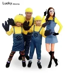 Full Family Cosplay Anime School Boy/Girl Dress Jumpsuits Kids Adult Masquerade Party Despicable Me Costumes Halloween Clothes