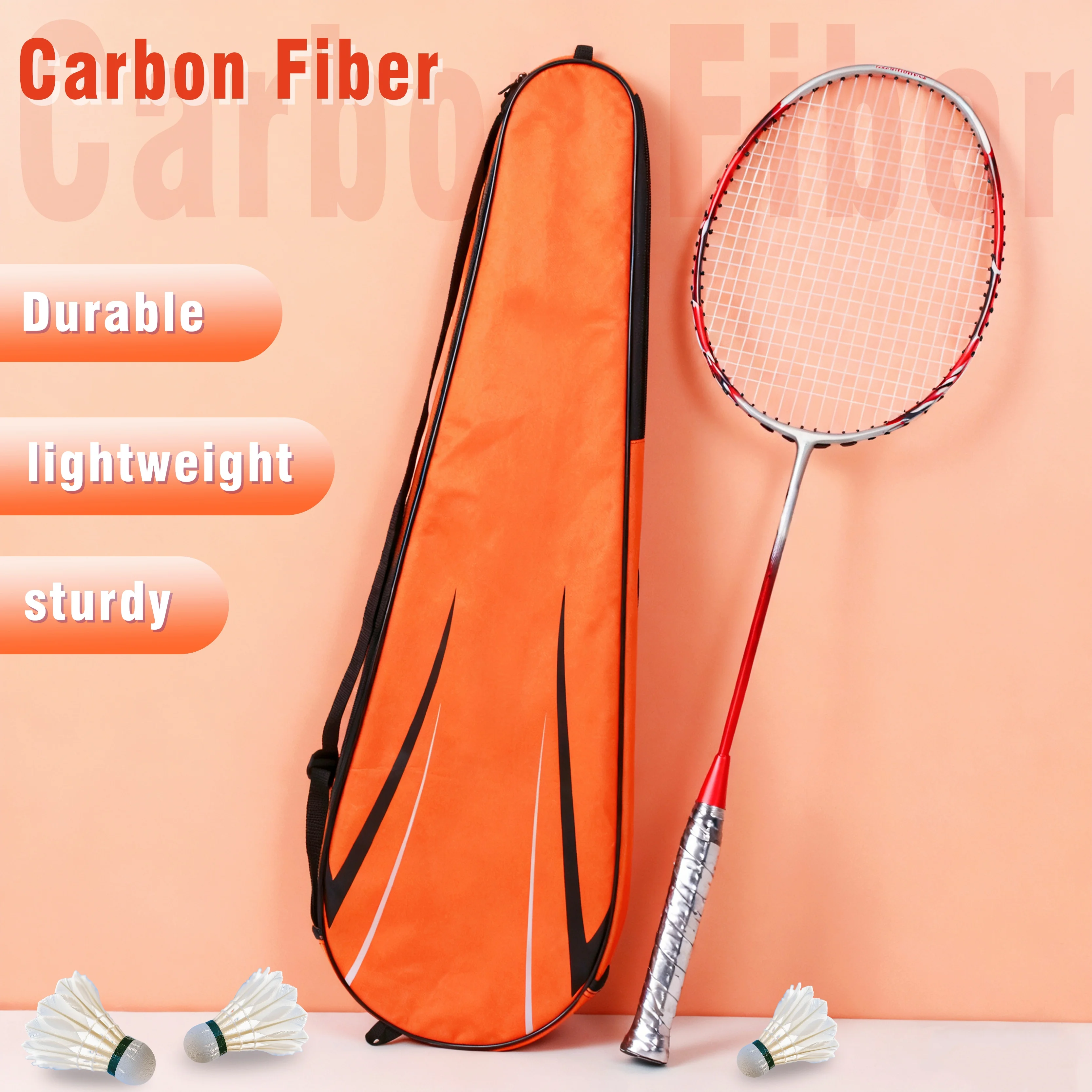 

Wholesale New Arrival Full Carbon Fiber Badminton Rackets, Ultra Light Professional Customizable Sports Rackets