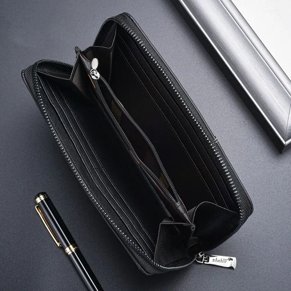 

Change Bag Long PU Leather Male Purse Zipper Multiple Card Slots Men Wallet Card Storage Bag Clutch Bag Card Holder Male