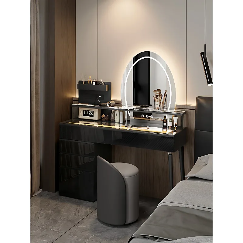 

Italian minimalist solid wood dresser, storage cabinet, makeup mirror