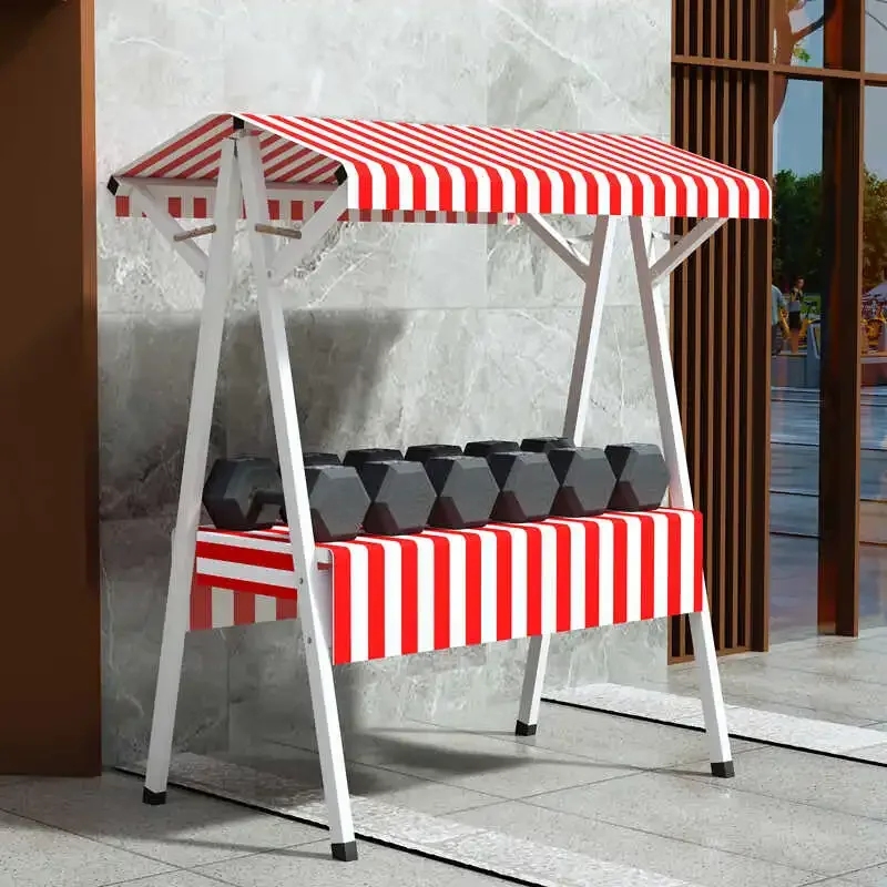 LMM outdoor mobile foldable market night market booth wrought iron flower stand