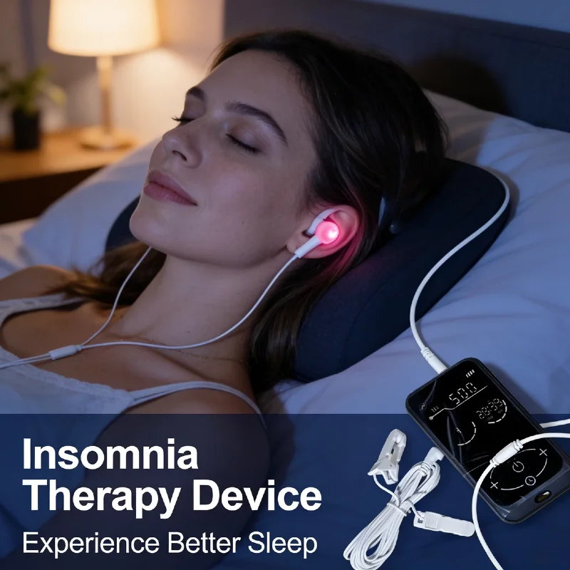 

Терапия с помощью стимуляции вагусного нерва CES, устройство с ушным креплением для снятия бессонницы, тревоги, депрессии, способствует быстрому засыпанию.