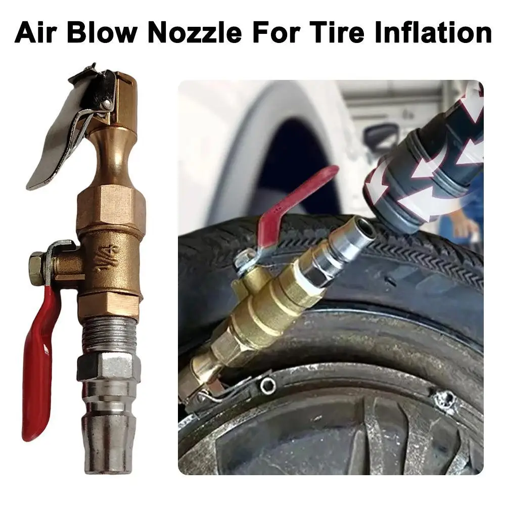 

1pcs Car Tire Inflator Nozzle Lock On Tire Inflator Chuck Quick Inflation Hose Nozzle with Valve Air Compressor Adapter for Car