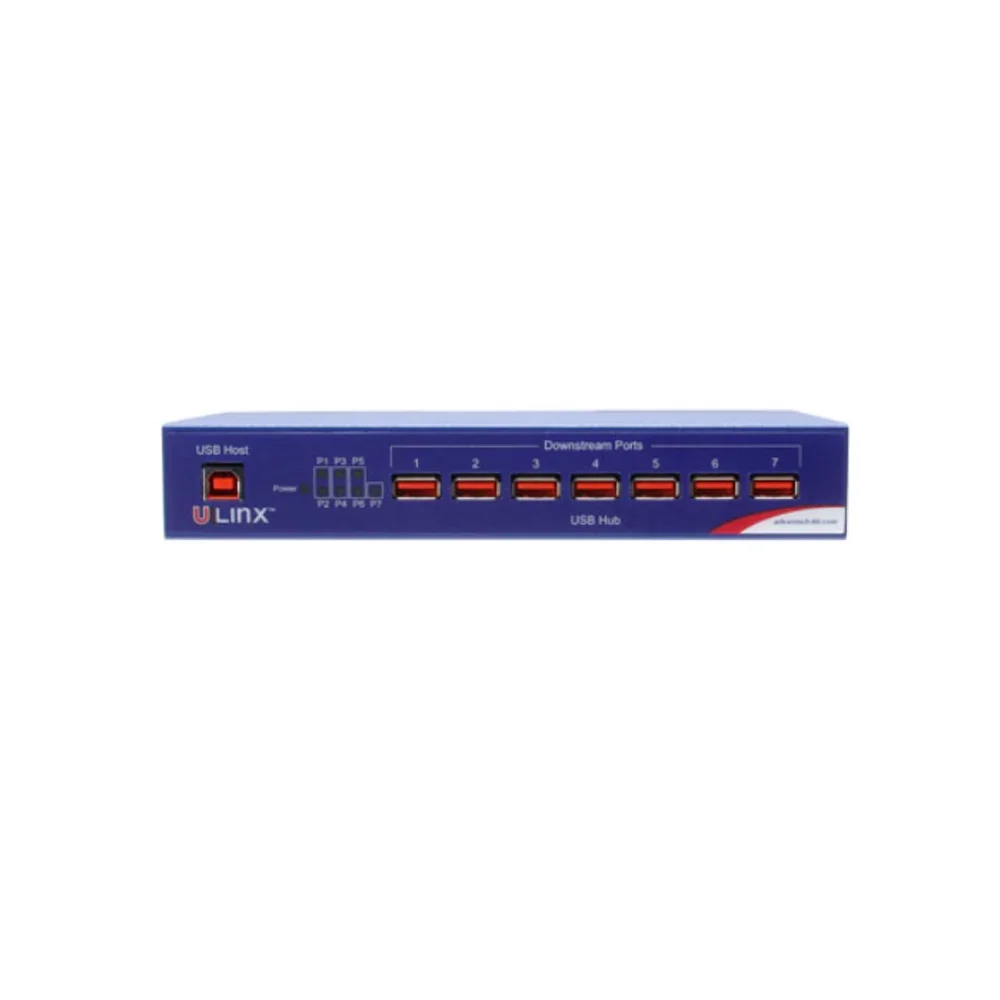 Advantech ULI-417I 7 Port Metal Enclosure High Retention USB Connector Industrial Grade USB 2.0 Hub