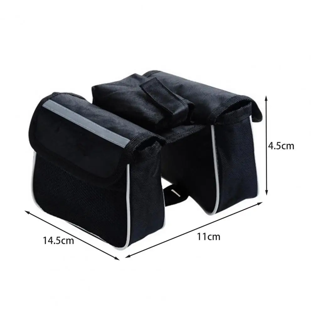 Bicycle Bag Front Tube Frame Bag Reflective Strip High Strength 3-in-1 Bike Front Beam Upper Tube Saddle Bag Bicycle Accessories