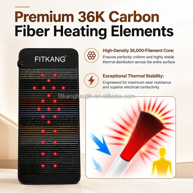 OEM PEMF Mat 6 in 1 Multi Function Low EMF Infrared Heating Mat Crystal Negative Ion OEM ODM 11 Crystal  PEMF Mat
