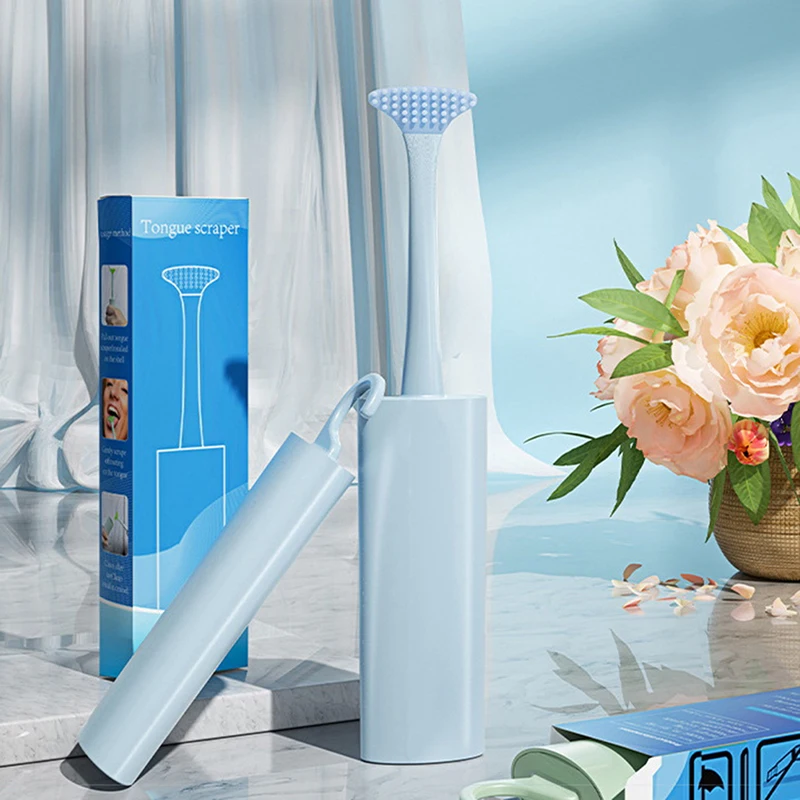 Portable Double Sided Silicone Tongue Cleaner Brush Dental Care Oral Clean Tongue Scraper Hygiene Toothbrush Fresh Breath Health