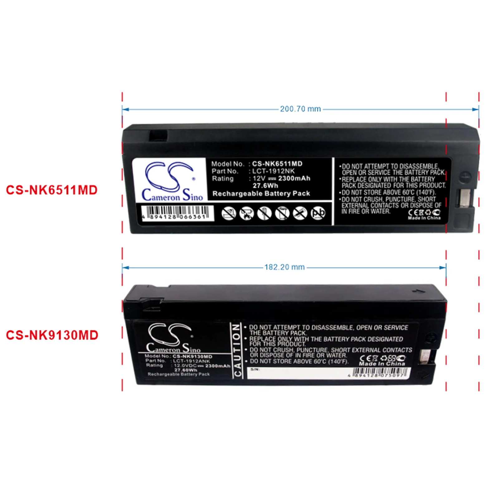 Cameron Sino 2300mAh Battery for INVIVO RESEARCH 3155 Monitor (3/Unit),3500U 3155A 3500 3550 HB10,For Philips G30 G30E M5516A