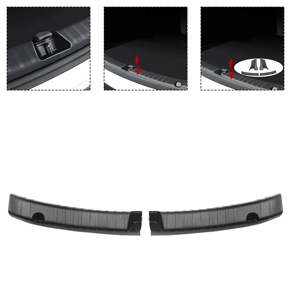 

2 шт., черный ABS 38*9*3,5 см, подходит для Tesla Model Y, багажник, защитная накладка от царапин, сменная крышка на порог, автомобильные аксессуары