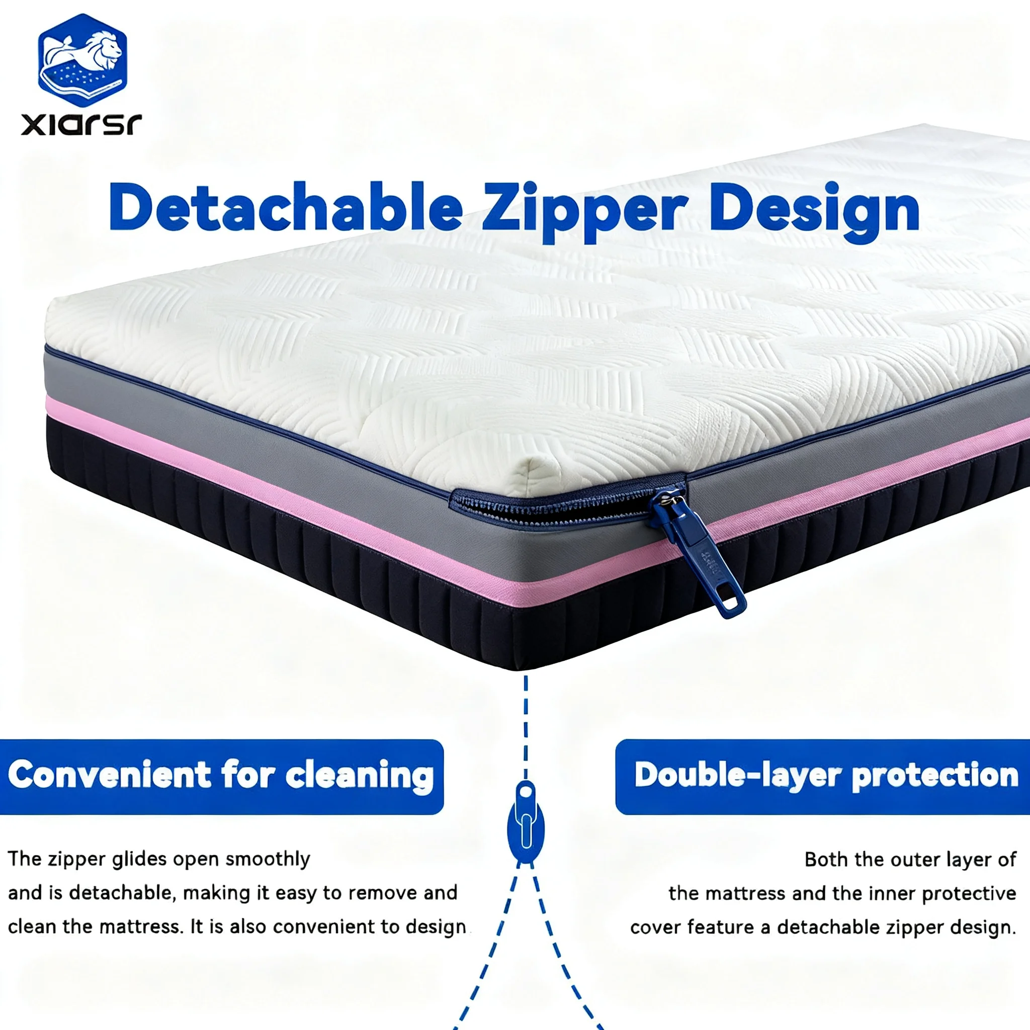 مرتبة إسفنجية الذاكرة ثلاثية الأبعاد حديثة متوسطة الحجم قابلة للتنفس ولا تسبب الحساسية عالية الجودة لغرفة النوم والأثاث المنزلي والشقق المدرسية والفندق #5