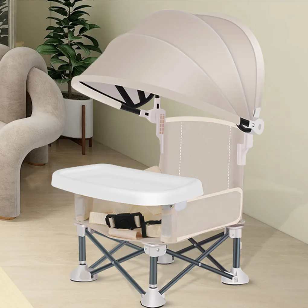 Portable Folding Feeding Chair With Sunshade For Outdoor Activities Portable Baby Chair Dining Chair