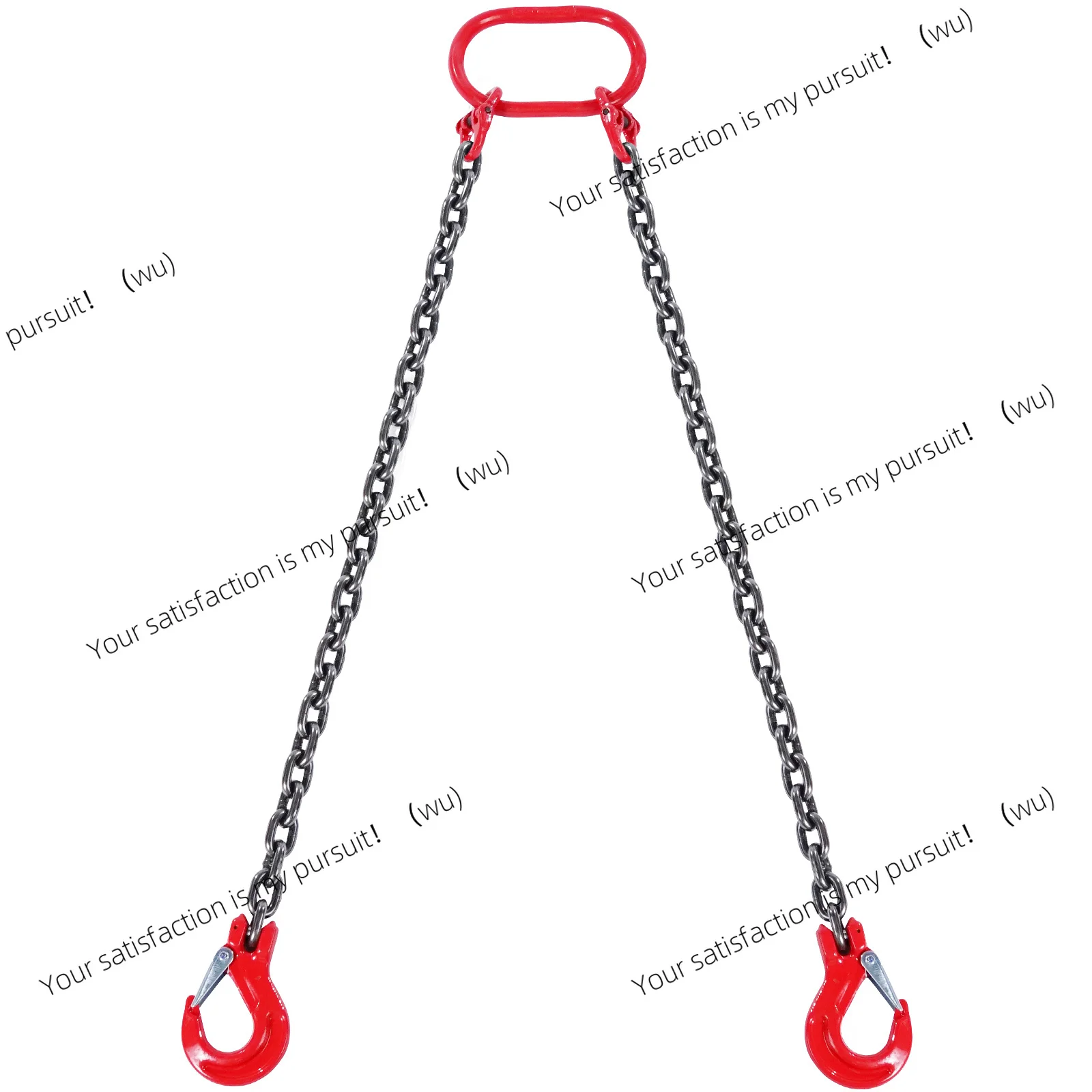 ZOCI-3T 5ft Lifting Sling Chain 5/16 inch G80 Lifting Chains with 2 Leg Grab Hooks for Engine Hoist Engine Lift Chain