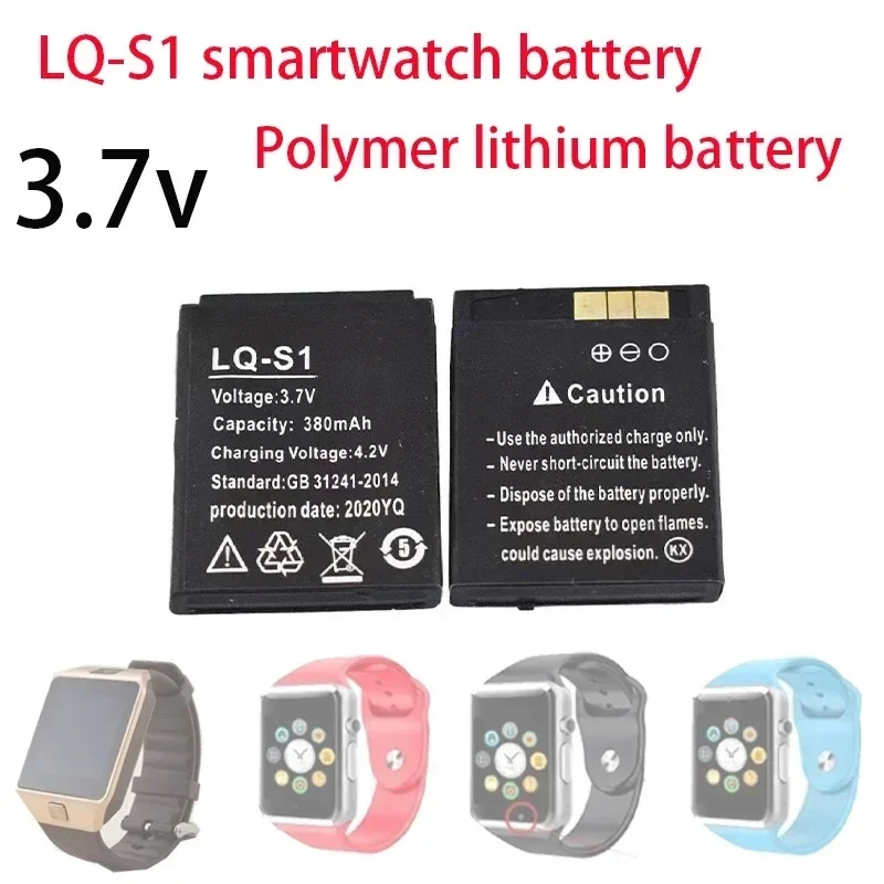 PURFIELD LQ-S1 3.7V 380mAh Smart Watch Battery DZ09 Battery For DJ-09 V8 X6 AB-S1 SCX-M9 FYM-M9 GJD HKS-S1 LQS1 bateria