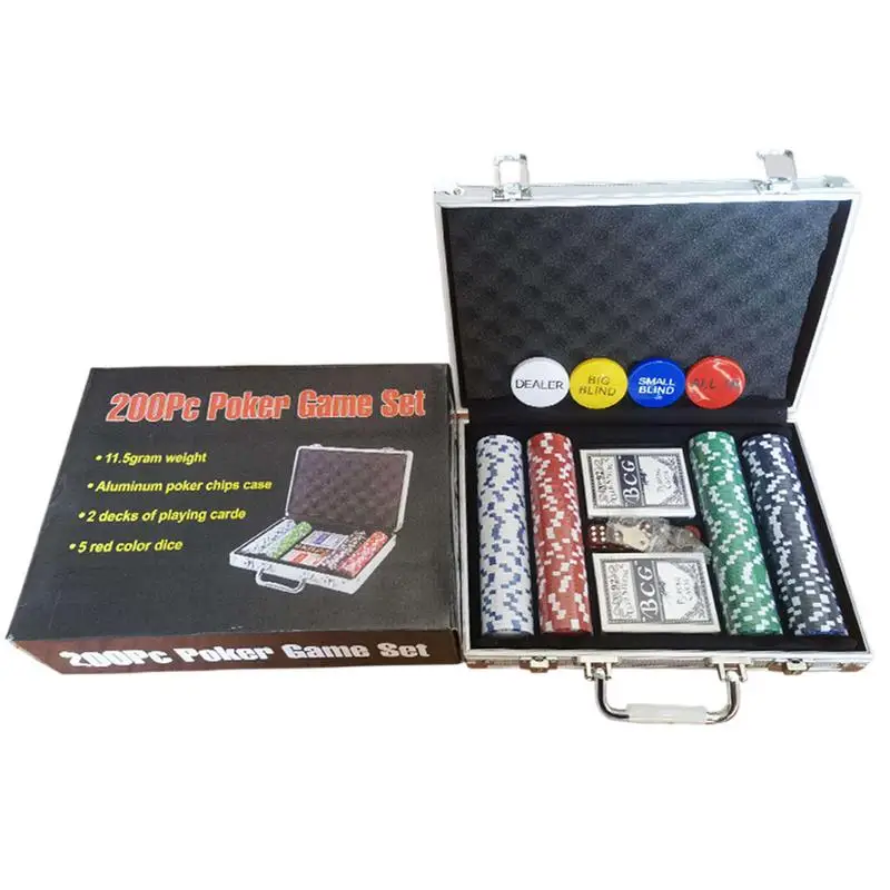 Poker Chips Set Professional Poker Sets Counting Counters Poker Chips Set With Aluminum Case For Game Nights