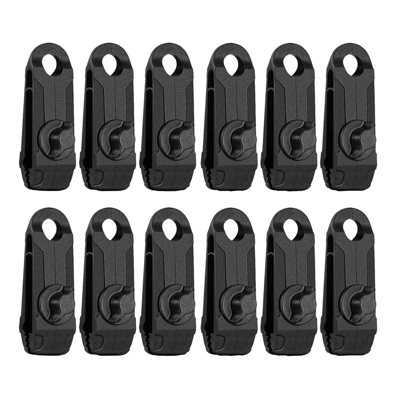 12Pcs Tarp Clips Heavy Duty Lock Grip Tent Fasteners Clips Holder Pool Awning Cover Bungee Cord Clip