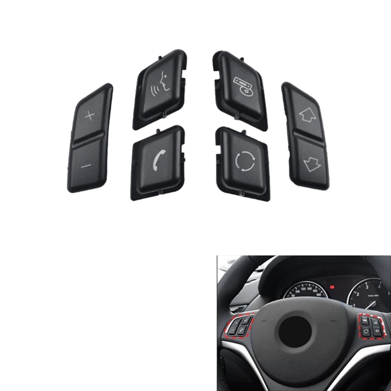 Car Steering Wheel Button Covers Control Menu Switch Button Cover Volume For BMW X1 E84 3 Series E90 E91 E92 E93