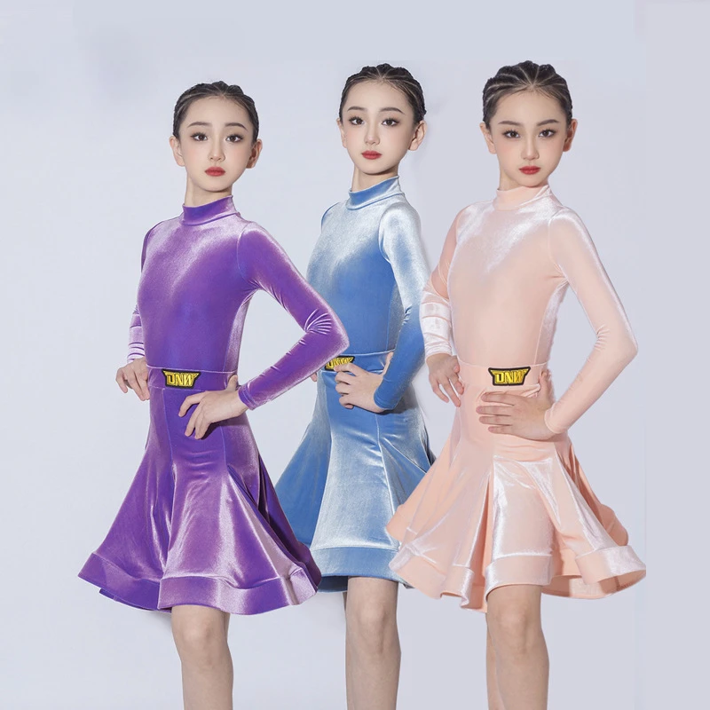 Children's Performance National Standard Professional Regulations Dance Dress for Girls Latin Dance Big Skirt Competition Dress