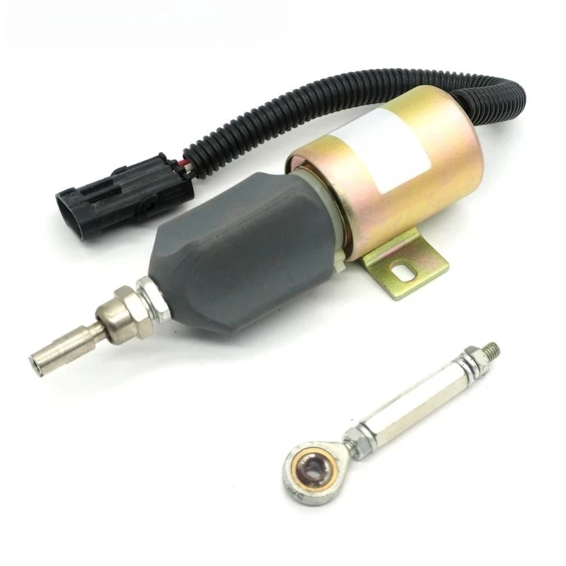 FOR 12v/24v  Hyun dai R215-7 Yuchai YC6112 Engine Flameout Solenoid Valve Fuel Shutoff Solenoid Truck Generator Parts