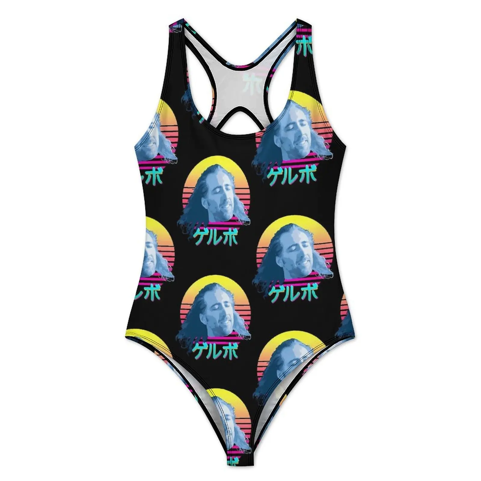 Nicolas Cage Swimsuit Actor Filmmaker Swimwear One-Piece Holiday Bodysuit Hollow Out Bathing Suit Ladies Push Up Sexy Beachwear