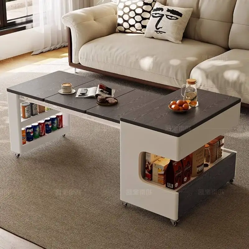 Walnut Living Room Coffee Tables Mobile Wheels Apartment Modern Coffee Tables Space Saving Tavolino Da Salotto Furniture Home
