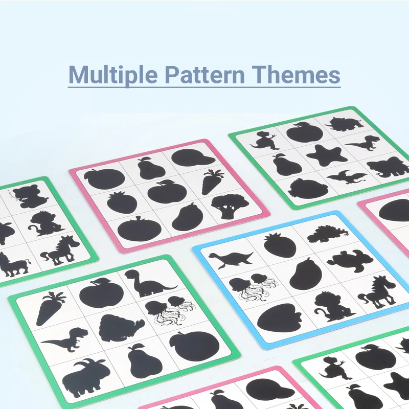 1개 섀도우 카드 나무 조각 만화 패턴 매칭 퍼즐 게임 3세 이상 어린이용