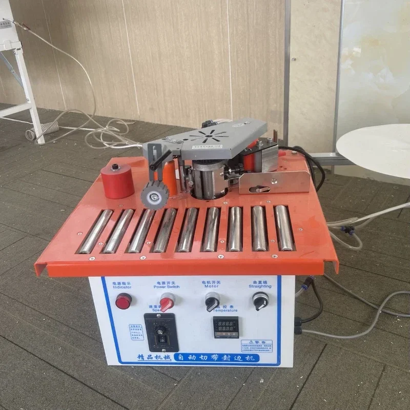 Multifunctional woodworking edge banding machine 50 roller automatic belt breaking edge banding machine