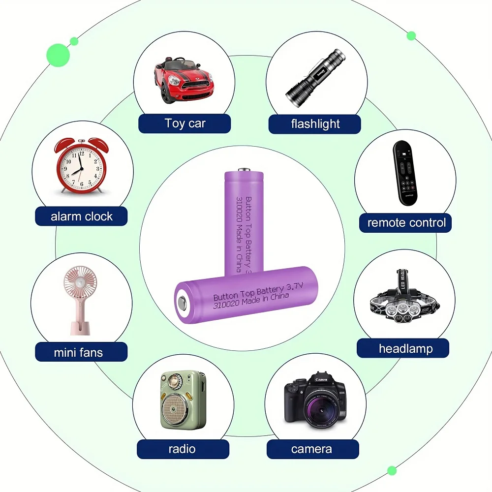 Skywolfeye 2 قطعة زر علوي بطارية قابلة للشحن 3.7 فولت بطارية ليثيوم 3000 مللي أمبير للمصابيح الأمامية مصباح ليد جيب ضوء الشمس