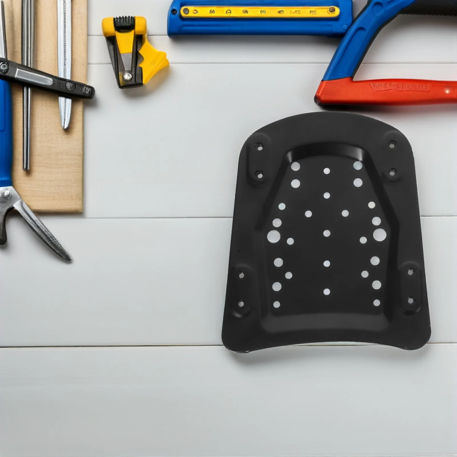 1 Set Motorcycle Rear Bottom Plate Black Metal Trunk Base For Luggage Rack Adapter Universal Fit Stamping Mount Tail Box Bracket