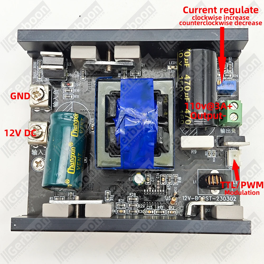 NICHIA NUBM31 NUBM36 NUBM37 NUBM3C High Power Laser Module Drive Circuit Board 12V 85V 3.3A TTL/PWM