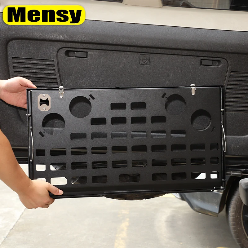 Fit For Hummer H3 2005-2009 Aluminum Alloy Black Rear Trunk Door Mounting Tray Foldable Back Shelf Stand Accessories